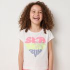 Girls White Rhinestone T-Shirt, 1, hi-res