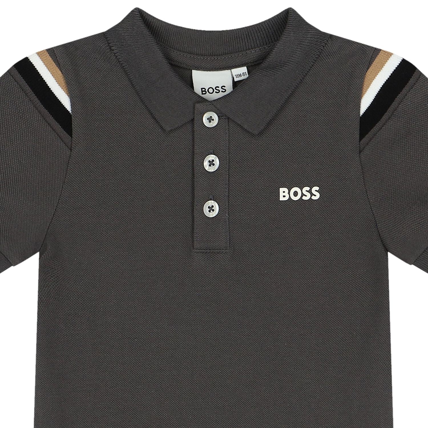 Younger Boys Grey Logo Polo Shirt, 1, hi-res image number null