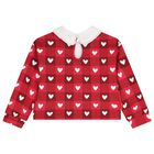 Girls Red Checked & Heart Skirt Set, 1, hi-res