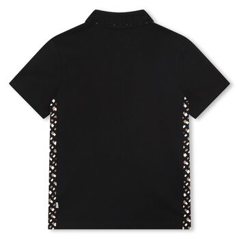 Boys Black Logo Polo Shirt