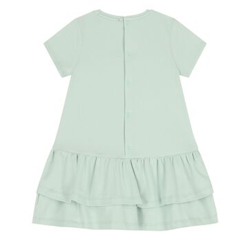 Younger Girls Aqua Butterflies Logo Dress