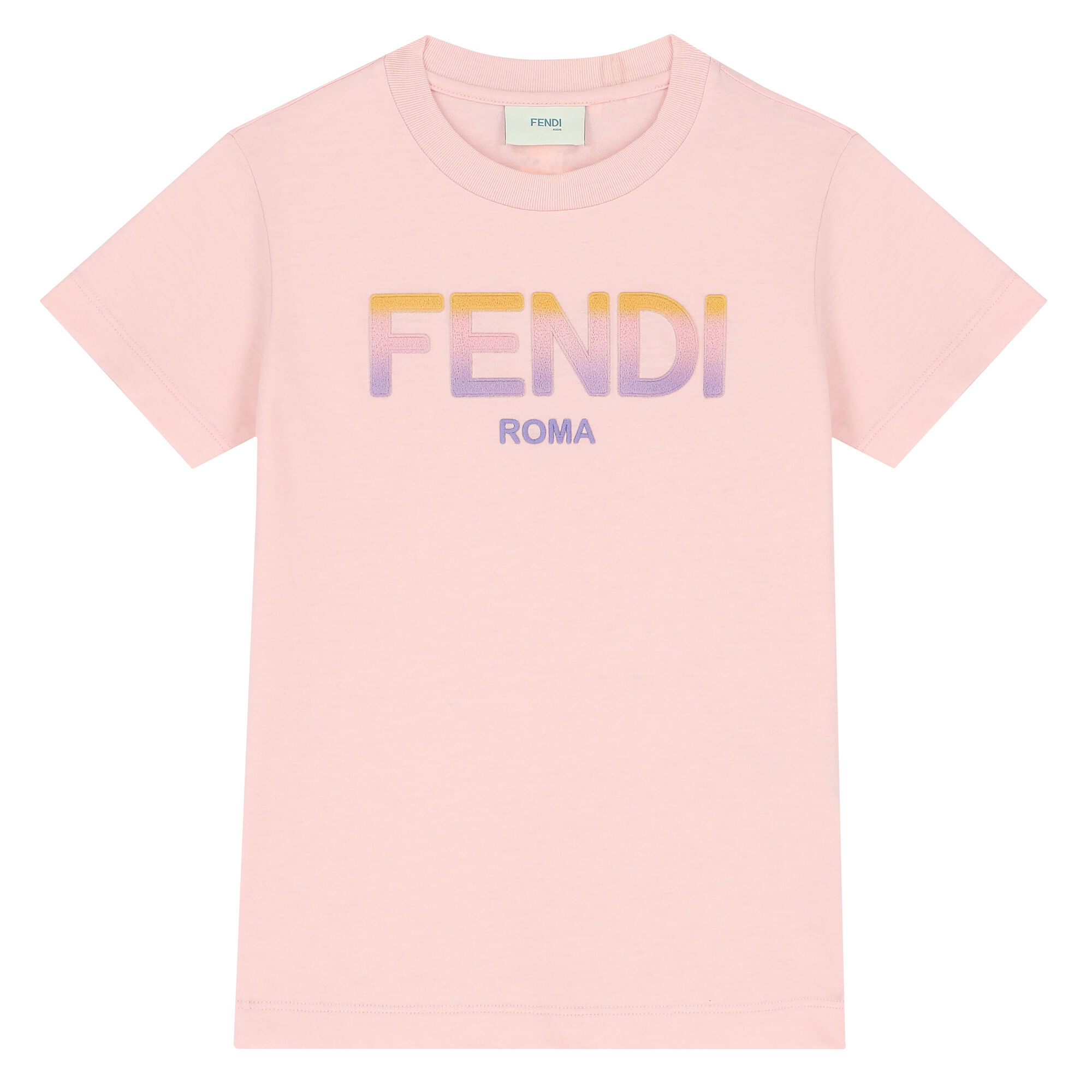 Fendi Girls Pink Logo T Shirt Junior Couture Oman