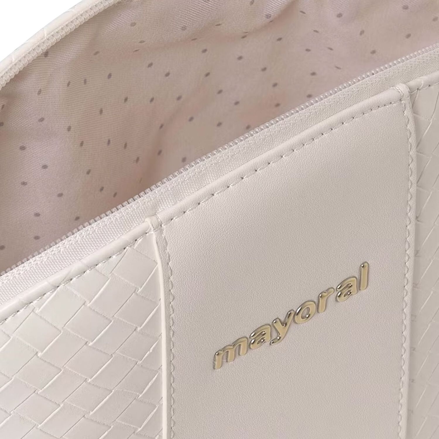 حقيبة مستلزمات بالشعار باللون العاجي, 4, hi-res