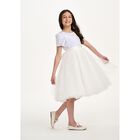 Girls White Sequin Tulle Dress, 1, hi-res