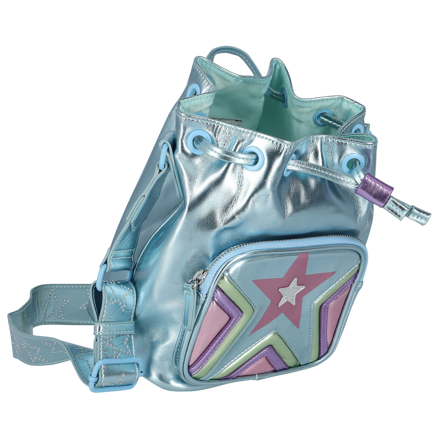 حقيبة يد بنات جلد لامعه باللون الازرق, 1, hi-res