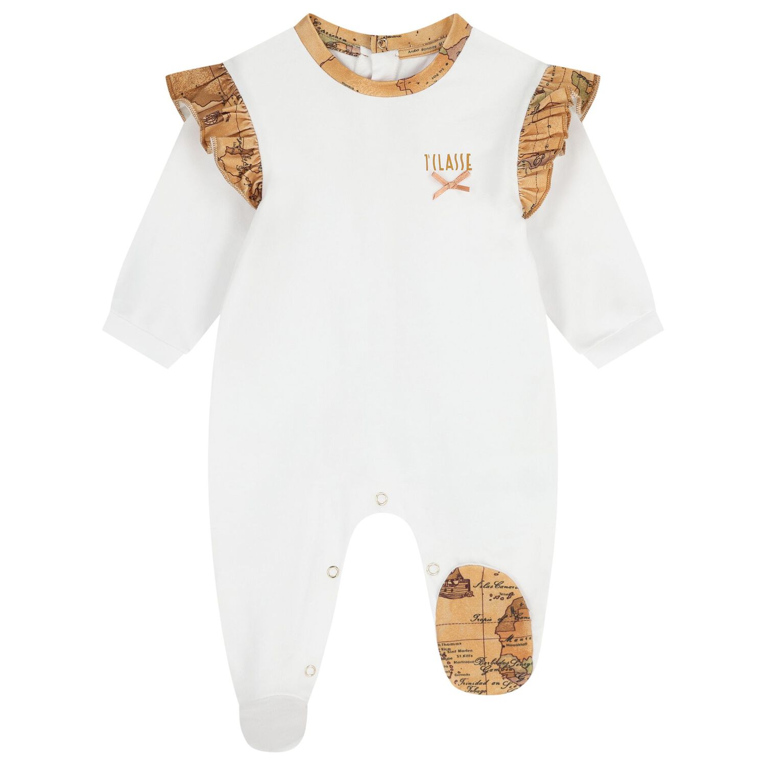 Baby Girls White & Beige Geo Map Gift Set, 2, hi-res