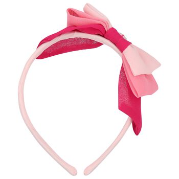 Girls Pink Chiffon Bow Headband