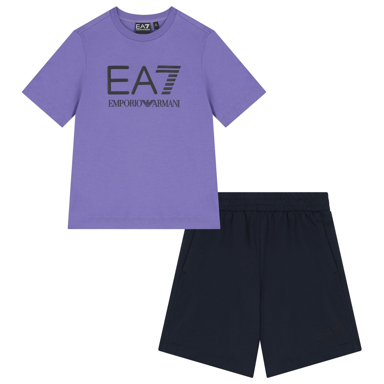 Boys Violet & Black Logo Shorts Set, 2, hi-res image number null