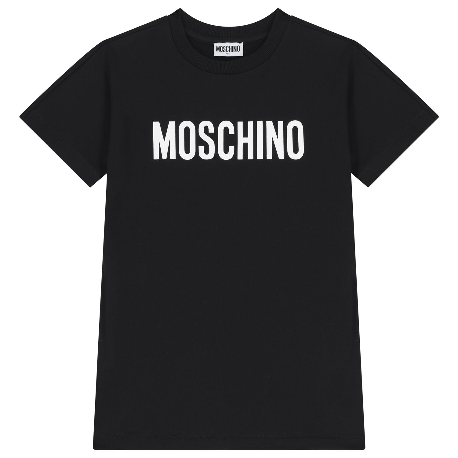 Girls Black Logo Dress, 2, hi-res