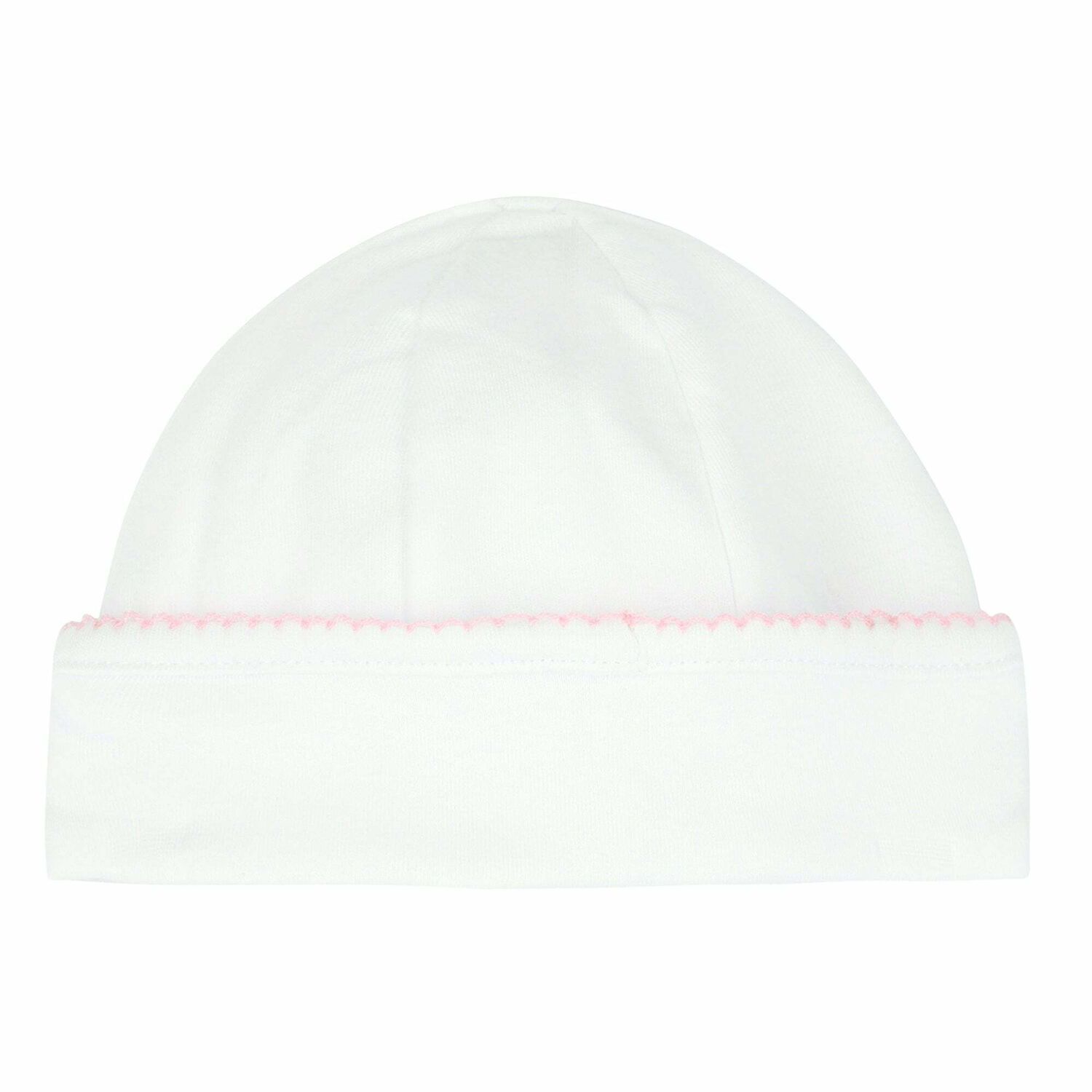Baby Girls White & Pink Smocked Hat, 1, hi-res