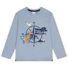 Boys Blue Compass Long Sleeve Top, 1, hi-res
