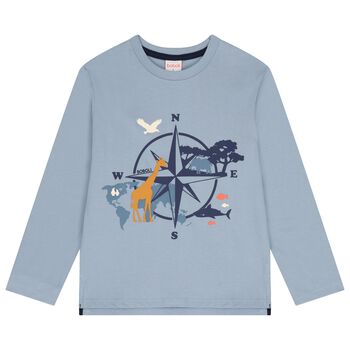 Boys Blue Compass Long Sleeve Top