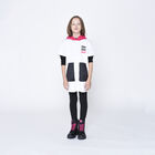 Girls White Logo Hooded Dress, 2, hi-res
