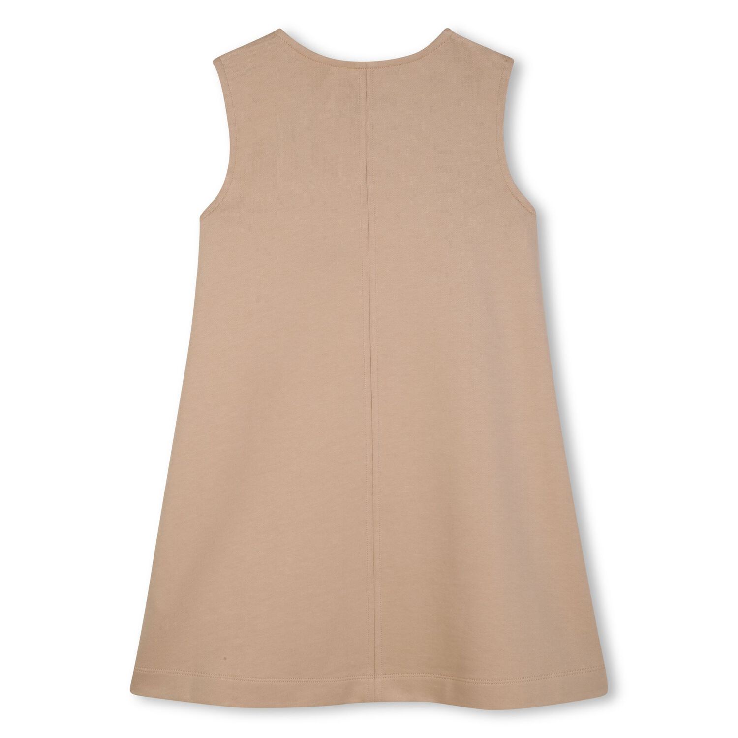 Girls Beige Logo Dress, 1, hi-res