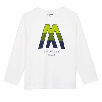 Boys White Logo Top