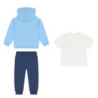 Younger Boys Blue & Navy Blue Tracksuit Set ( 3 Piece ), 1, hi-res