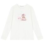 Girls White & Pink Teddy Bear Skirt Set, 1, hi-res