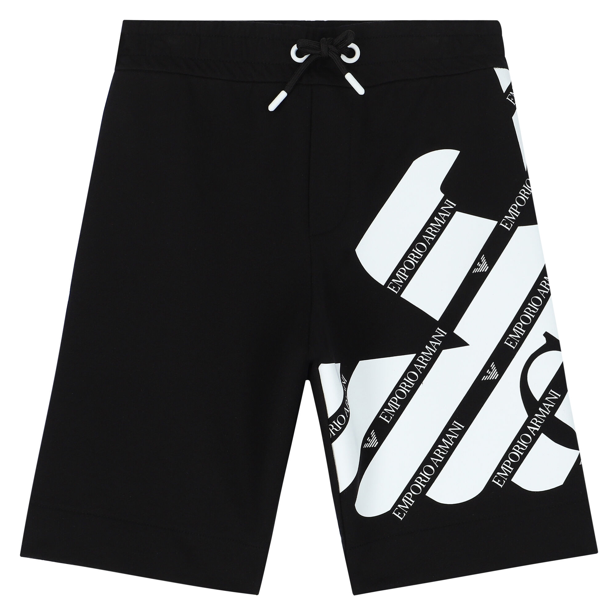 Emporio Armani Boys Black White Logo Shorts Junior Couture Bahrain