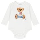 Baby Boys White Polo Bear Bodysuits ( 2 Pack ), 1, hi-res