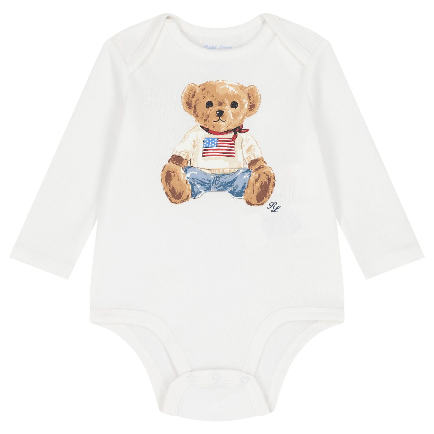 Baby Boys White Polo Bear Bodysuits ( 2 Pack ), 1, hi-res