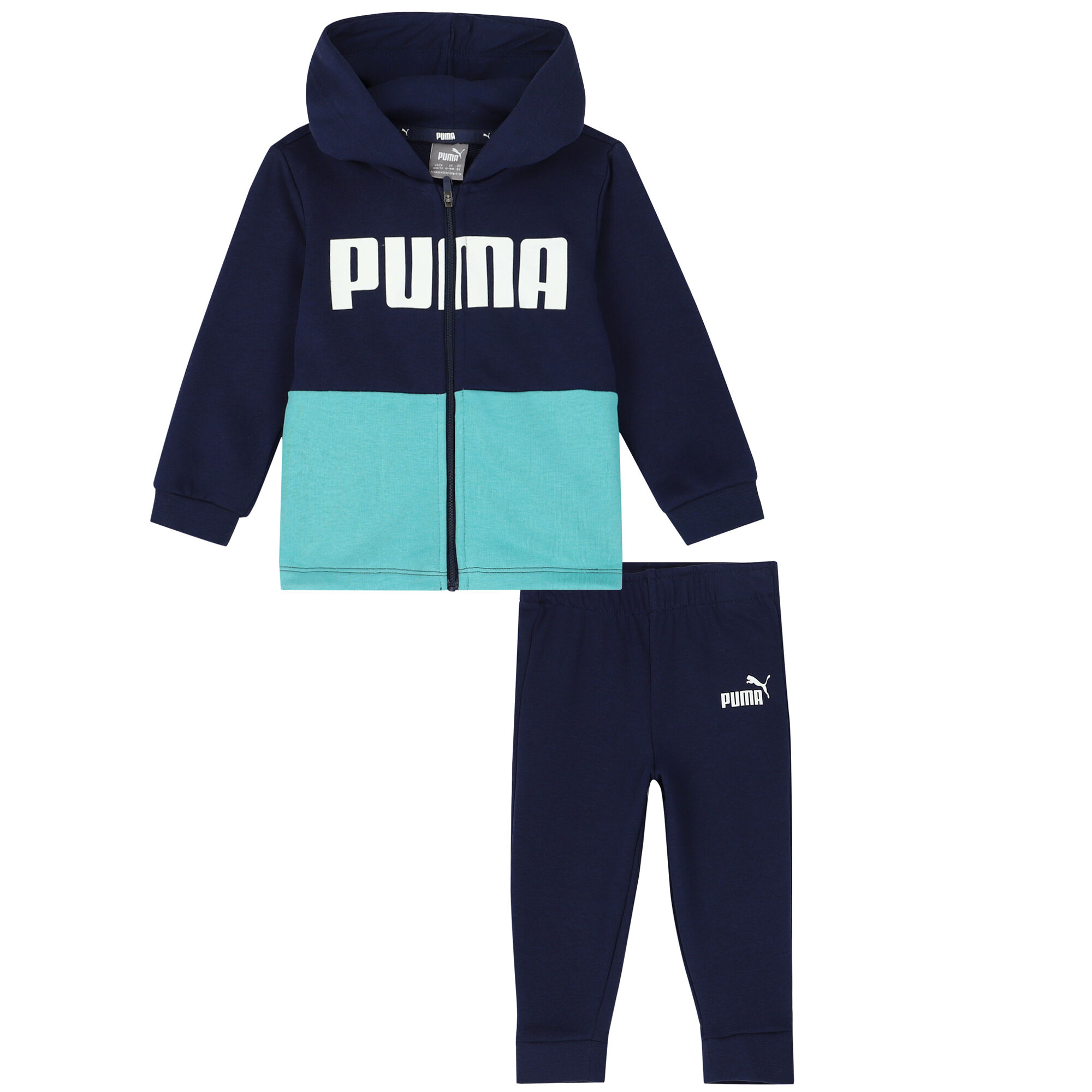 Puma Younger Boys Navy Green Logo Tracksuit Junior Couture Bahrain