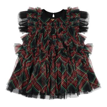 Baby Girls Green & Red Tartan Tulle Etta Dress