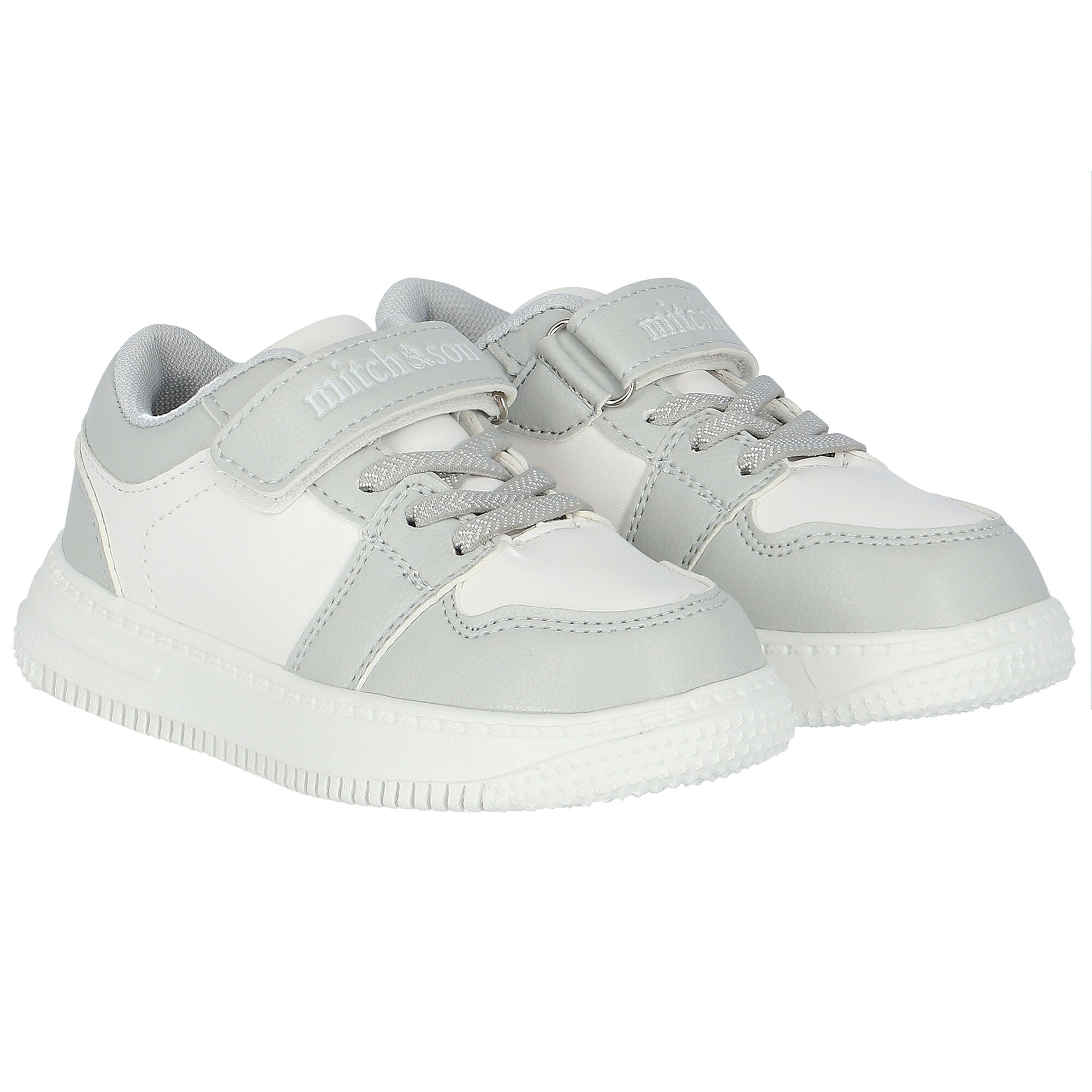 Boys white velcro trainers best sale