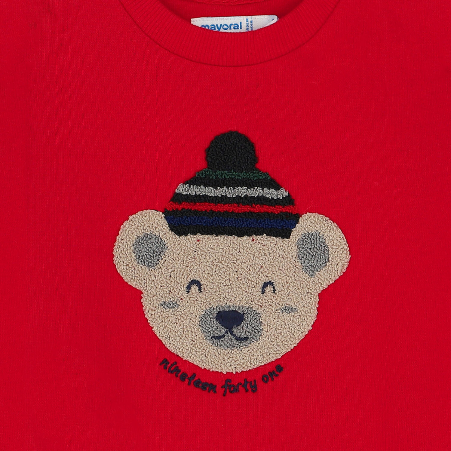 Younger Boys Red Bear Sweatshirt, 1, hi-res image number null