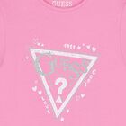 Girls Pink Glittery Logo T-Shirt, 2, hi-res