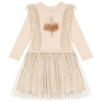 Girls Ivory Ruffle Tulle Dress