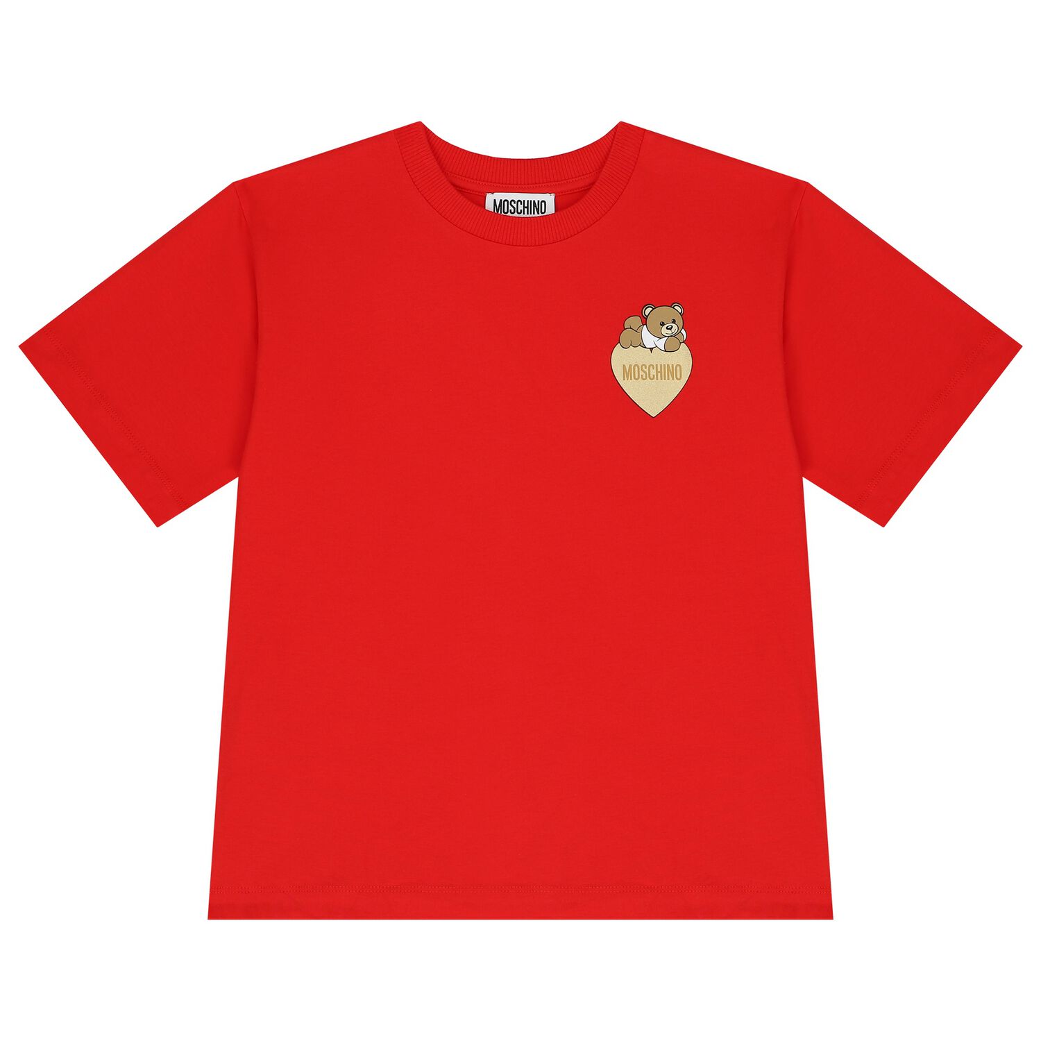 Girls Red Teddy Bear Logo T-Shirt, 1, hi-res image number null