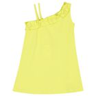 فستان بنات بطبعة طائر الفلامنجو باللون الأخضر , 2, hi-res