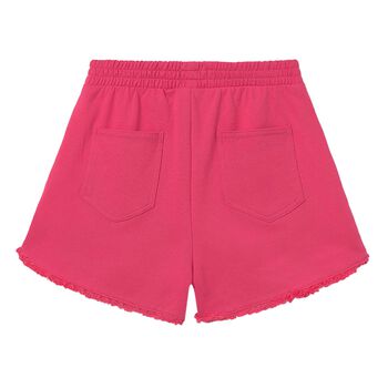 Girls Pink Fringe Shorts