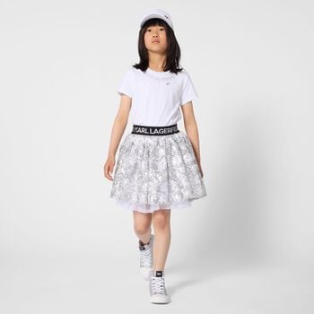Girls Silver Sequinned Skirt