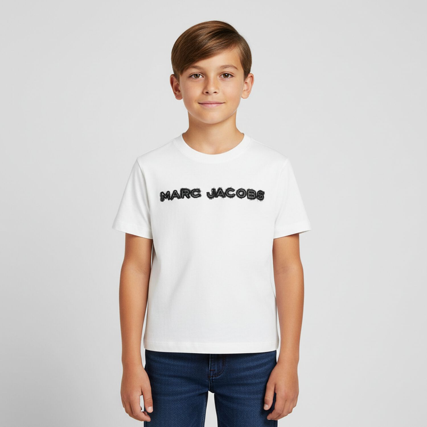 Boys White Logo T-Shirt, 2, hi-res