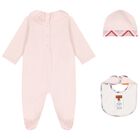 Baby Girls Pink Logo Zig Zag Babygrow Gift Set, 1, hi-res