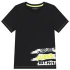 Boys Black Logo T-Shirt, 1, hi-res
