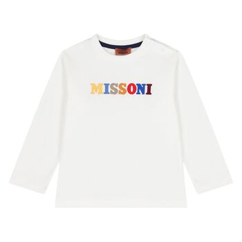 Younger Boys White Long Sleeve Top
