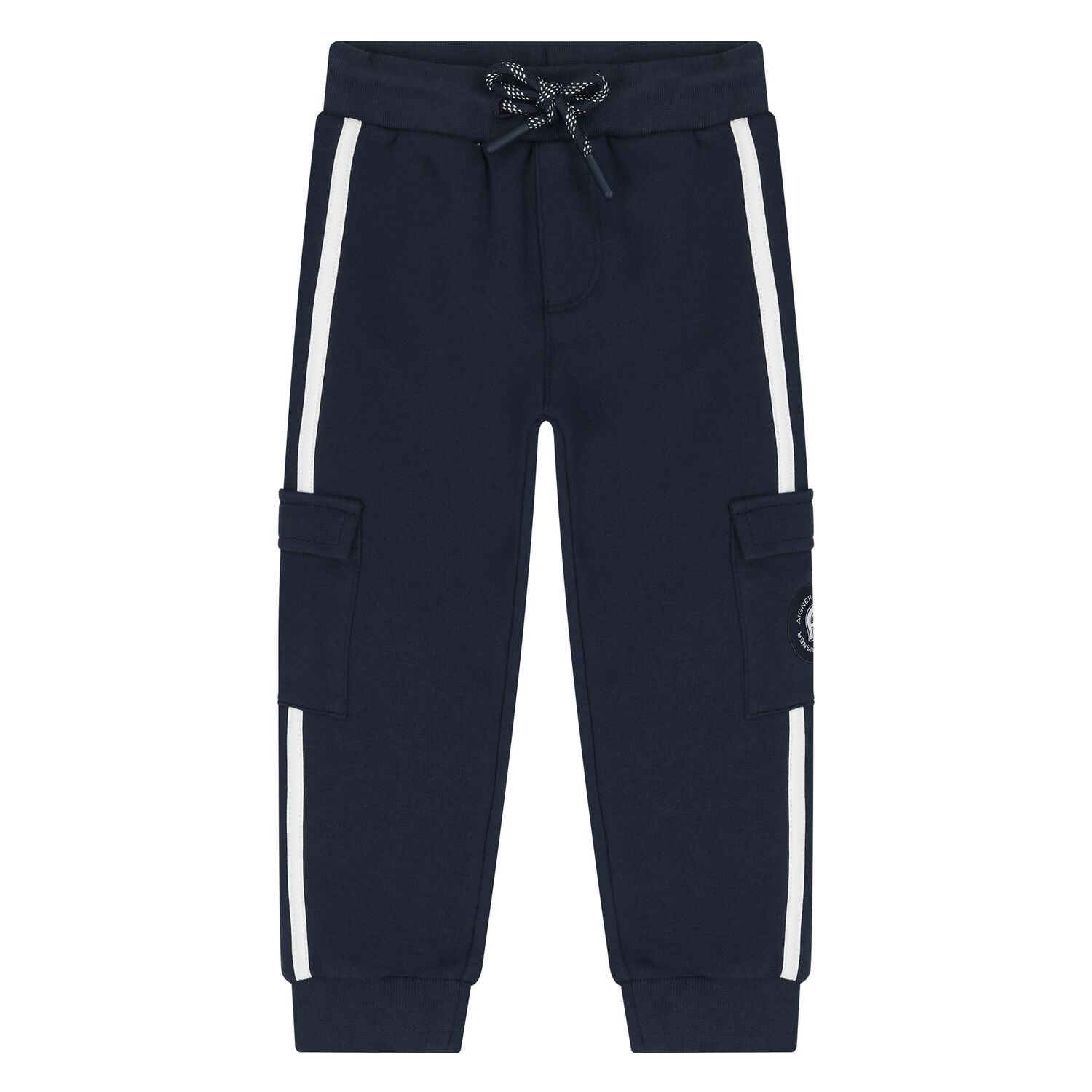Younger Boys Navy Blue Logo Joggers, 1, hi-res