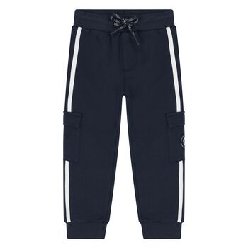 Younger Boys Navy Blue Logo Joggers