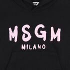 Girls Black & Pink Logo Hooded Top, 7, hi-res