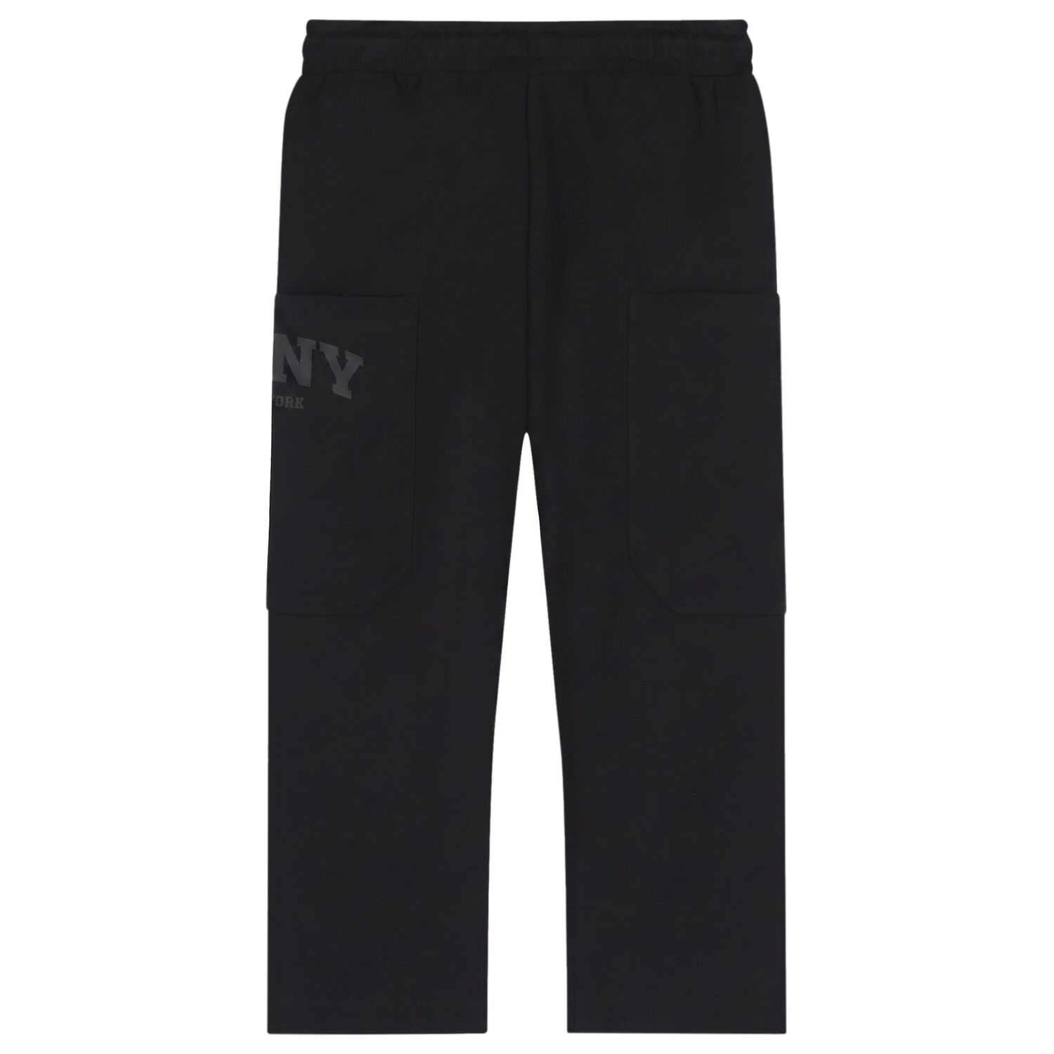 Boys Black Logo Trousers, 1, hi-res