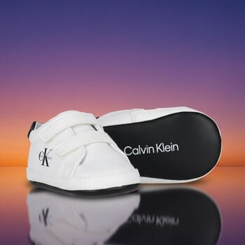 White Logo Baby Pre Walker Shoes