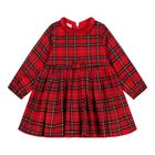 Baby Girls Red Tartan Dress, 1, hi-res