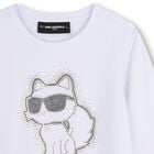 Girls Mini Me White Choupette Long Sleeve Top, 1, hi-res