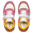Girls White & Pink Heart Trainers, 2, hi-res