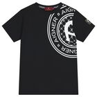 Boys Black Logo T-Shirt, 3, hi-res