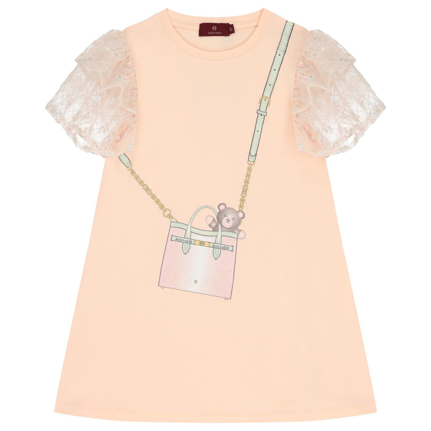 Girls Pink Logo Bag Dress, 1, hi-res