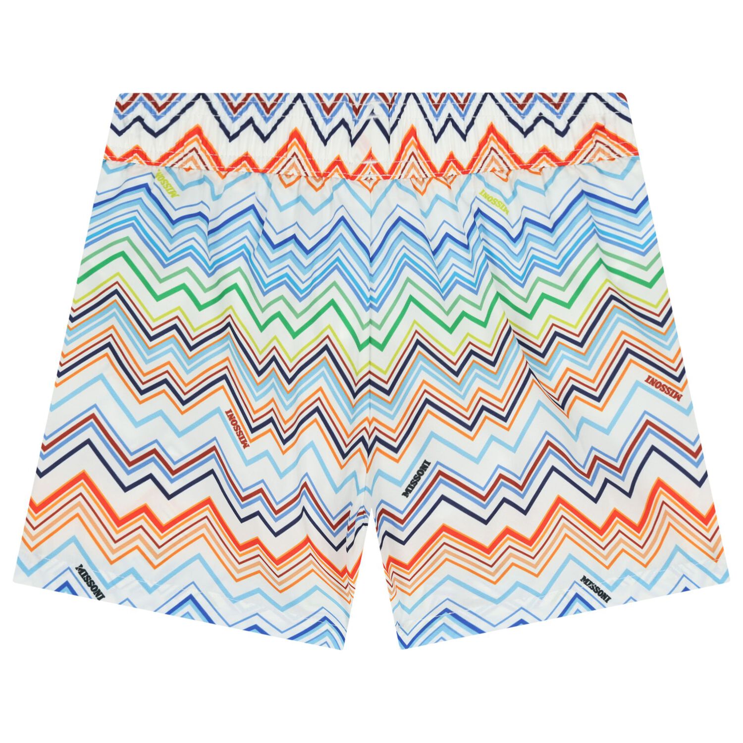 Boys Multi-Coloured Zig Zag Swim Shorts, 1, hi-res