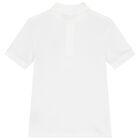 Boys White Logo Polo Shirt, 1, hi-res